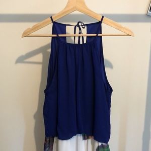 Blue Floral Patterned Maxi Dress, size 4